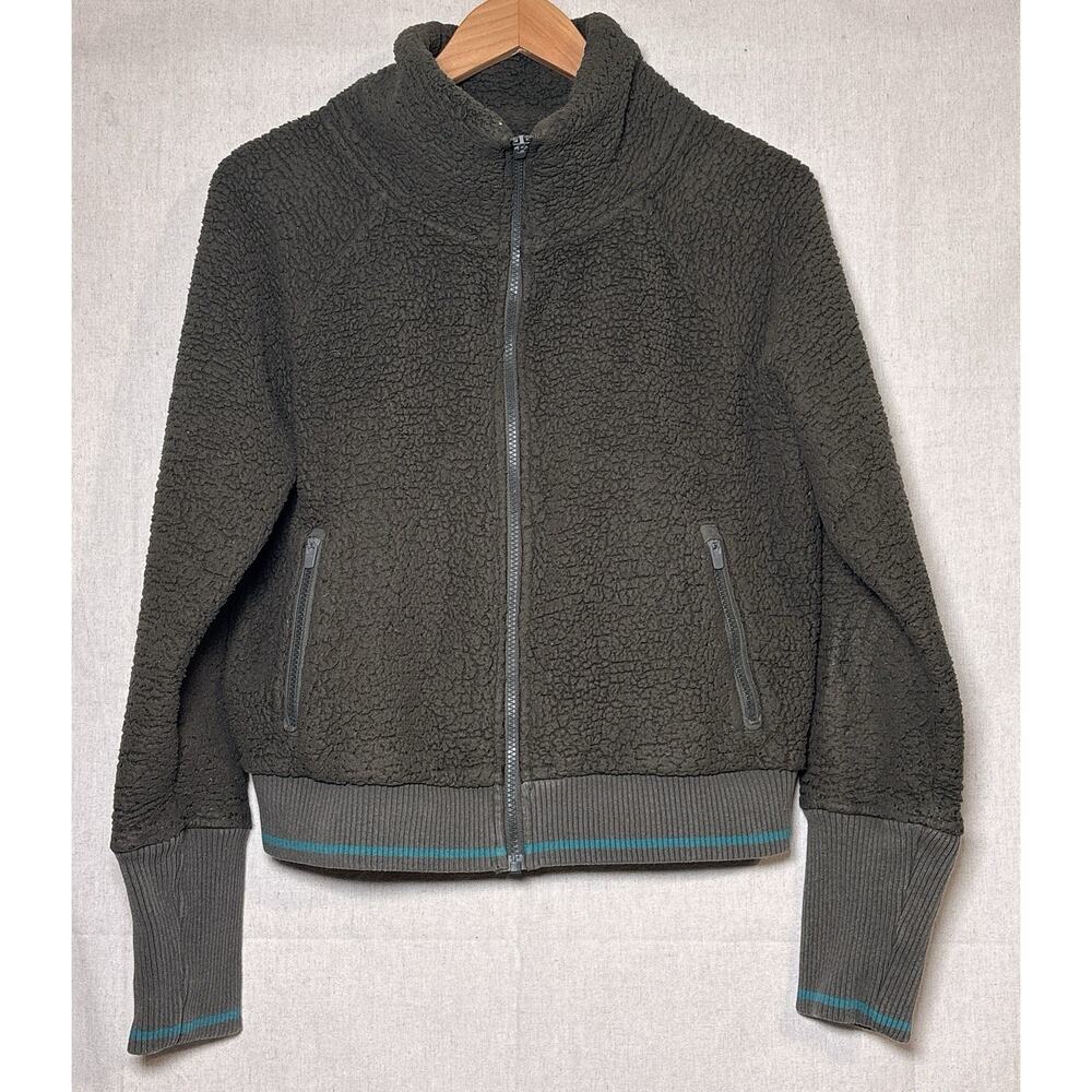 Athleta Tugga Sherpa Fleece Crop Jacket Bali Green Athleisure Outdoor‎ Size M